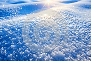Natural Snow Texture. Smooth Surface of Clean Fresh Snow. Snowy Ground. Winter Background with Snow Patterns. Perfect for photo