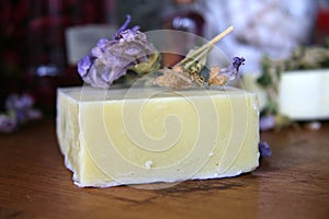 Natural Soap Cold Processed Handmade Organic Dried Medicinal Flowers Herbalism. Countryside Gypsy Craftsmanship.  photo