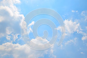 Natural soft clouds pattern on blue sky background
