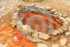 Natural source of mineral curative water narzan in the Elbrus re