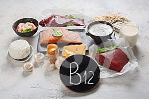 Natural sources of Vitamin B12 Cobalamin photo