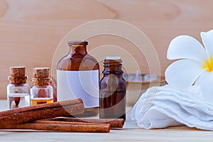 Natural Spa ingredients and bottle of herbal extract oil for alt