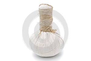 Natural Spa Ingredients . The herbal compress ball and ingredients for spa treatment.