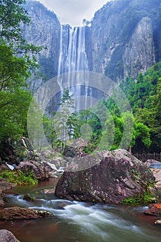 Natural spring waterfall