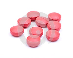 Natural stimulant laxative and stool softener. Sennosides & Docusate sodium film coated tablets isolated on white