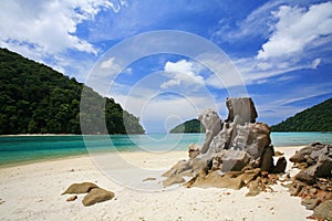 Natural stone arch at beach in Kho Surin