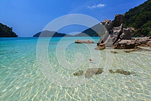 Natural stone arch with beautiful beach at Kho Surin