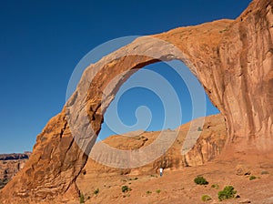 A natural stone arch in the desert