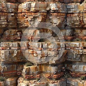 Natural Stone Background. Jagged Slate Rock Formation With Detailed Textures. Generative AI photo