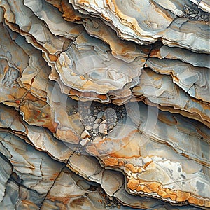 Natural Stone Background. Jagged Slate Rock Formation With Detailed Textures. Generative AI photo