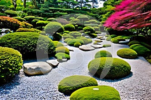 Natural stone pathway at Japanese zen garden