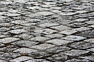 A natural stone pavement surface