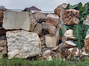 natural stone piles for local craft materials.