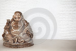 Natural stone statue leather background