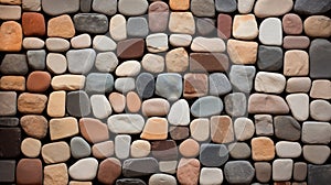 Natural stone wall cladding, brick work, ceramic vitrified high deep elevation tile design. Neural network ai generated