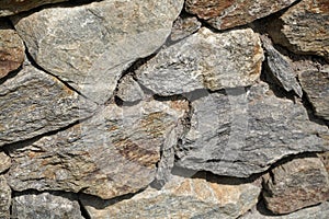 Natural stone wall in a garden