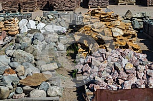 Natural stones for arranging the garden