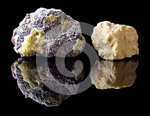 Natural sulphur minerals photo
