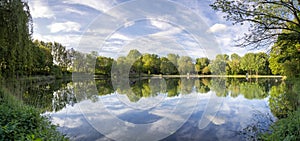 Natural swimming pool in a recreation area near Dordrecht