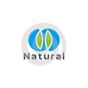 Natural symbol leaf water abstract geometric logo vector