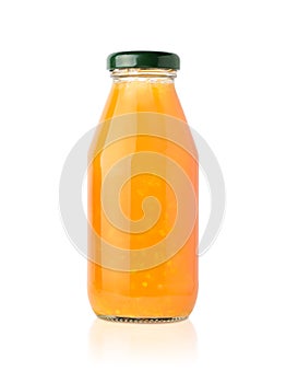 100 percent Natural tangerine orange juice with sacs photo