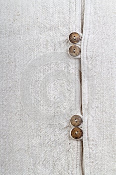 Natural texture cotton fabric with wooden button