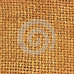 Natural textured burlap sackcloth hessian texture coffee sack, dark country sacking canvas, macro closeup background pattern