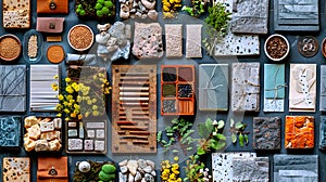 Natural Textures and Materials Flat Lay