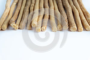 Natural toothbrush Miswak Kayu Sugi on white background