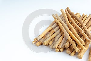 Natural toothbrush Miswak Kayu Sugi on white background