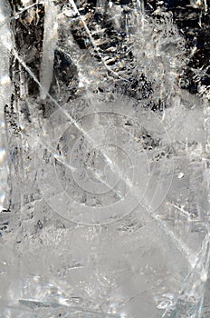 Natural transparent ice crystals texture background