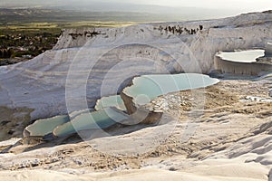 Natural travertines in Pamukkale, Turkey