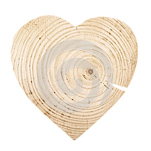 Natural unpainted wooden heart