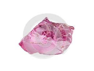 natural unpolished rhodolite crystal cutout