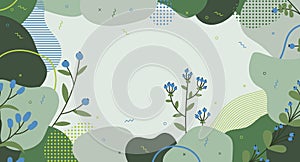 Natural vector background. Hand drawn illustration for natural and organic products. Abstract organic floral background with copy