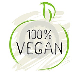 Natural vegan product 100 bio healthy organic label and high quality product badges. Eco, 100 bio and natural food product icon. E