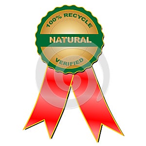 Natural verified medal (vector) photo