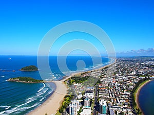 Natural view of the beautiful coast and beachline in Maunganui  city, New Zealand