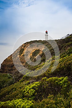 Natural view with lighthouse in Mornington Peninsula National Park