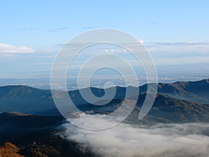 Natural view from mountain with sky