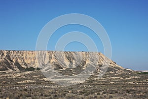 A natural view of plateau in Bardenas Desert