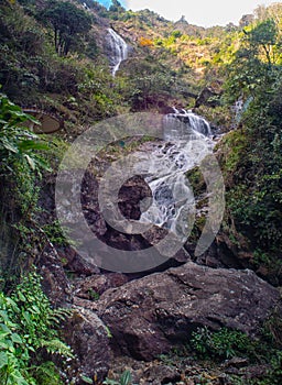 Natural view of Thac Bac or Silver waterfall in Sapa, Lao Cai, Vietnam