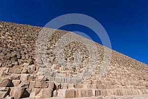 Natural View to the Great Pyramid of Giza under Blue Sky and Day Light, Egypt