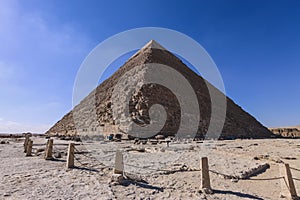 Natural View to the Great Pyramid of Giza under Blue Sky and Day Light, Egypt