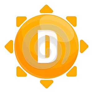 Natural vitamin d icon, cartoon style