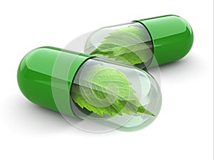 Natural vitamin pills. Alternative medicine. photo