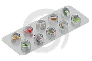 Natural vitamin pills in the blister