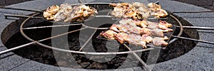 Natural volcanic stove grills meat for the restaurant at Timanfaya national park, Lanzarote, Canary Islands