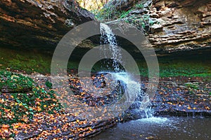 Natural water cascade in Saharna Moldova