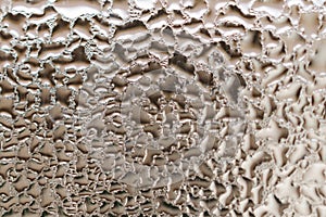 Natural water condensation on glass. Abstract texture for background.